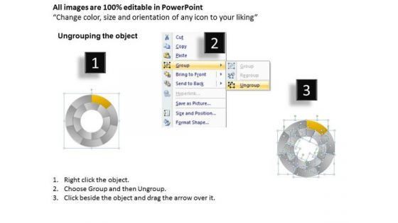 Colorful Concentric Process 7 Stages Business Planning PowerPoint Slides