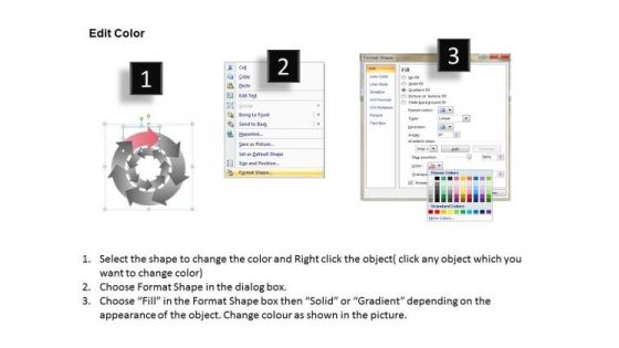 Colorful Curved Arrows Concentric 7 Processess Ppt Business Plan PowerPoint Slides