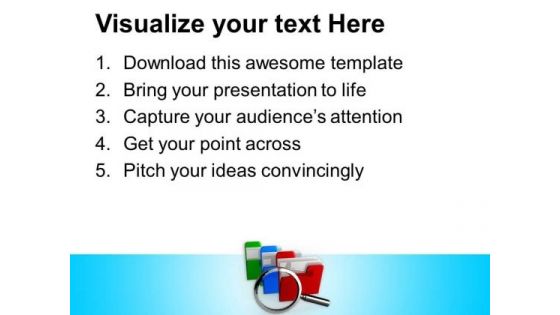 Colorful Folders With Magnifying Glass PowerPoint Templates Ppt Backgrounds For Slides 0713