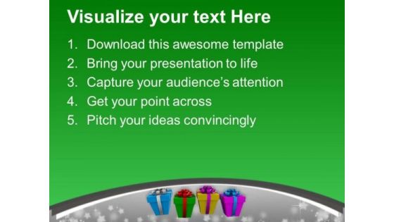 Colorful Gifts On White Background PowerPoint Templates Ppt Backgrounds For Slides 0213