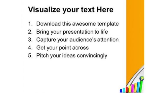 Colorful Graph Targeting Globe Marketing PowerPoint Templates Ppt Backgrounds For Slides 0113