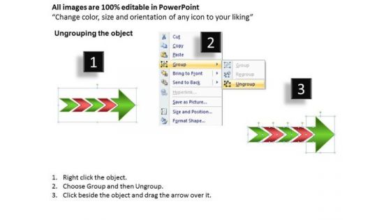 Colorful Illustration Using Arrows Flow Chart Business Plan PowerPoint Templates