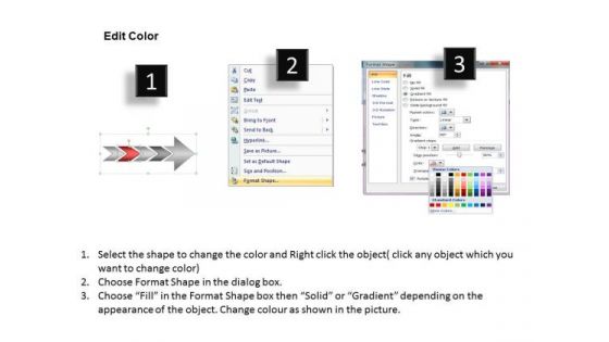 Colorful Illustration Using Arrows Flow Chart Creator Free PowerPoint Templates