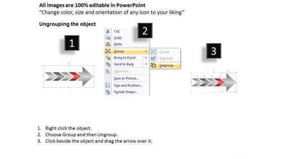 Colorful Illustration Using Arrows Meeting Process Flow Chart PowerPoint Templates
