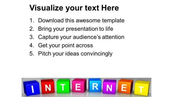 Colorful Internet Blocks Communication PowerPoint Templates Ppt Backgrounds For Slides 0113