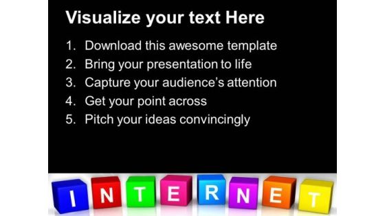 Colorful Internet Blocks Communication PowerPoint Templates Ppt Backgrounds For Slides 0113