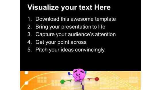Colorful Keys Around Piggy Bank Teamwork PowerPoint Templates And PowerPoint Themes 0912