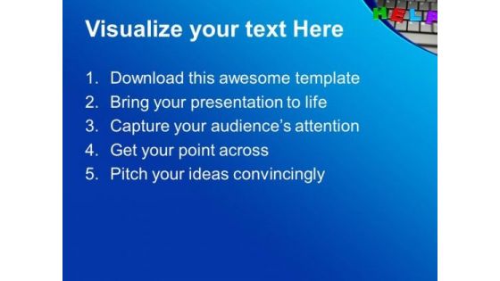 Colorful Letters Of Help Word On Keyboard PowerPoint Templates Ppt Backgrounds For Slides 0213