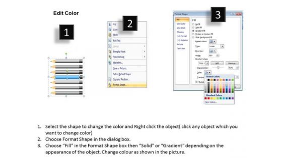 Colorful Pencils In Horizontal Position 7 Stages Ppt Business Plan PowerPoint Slides