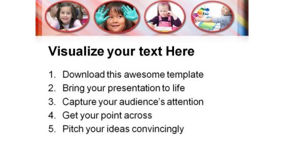 Colorful Photo Frame Children PowerPoint Themes And PowerPoint Slides 0611