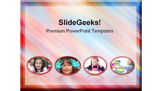 Colorful Photo Frame Children PowerPoint Themes And PowerPoint Slides 0611