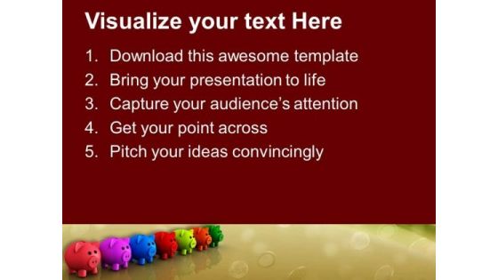 Colorful Piggy Bank Savings Future PowerPoint Templates Ppt Backgrounds For Slides 0213