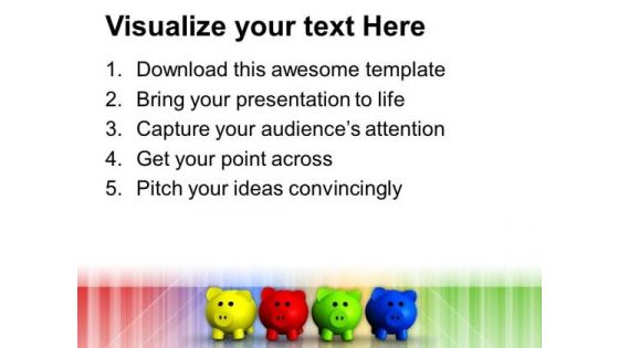 Colorful Piggy Bank Savings Future PowerPoint Templates Ppt Backgrounds For Slides 1212