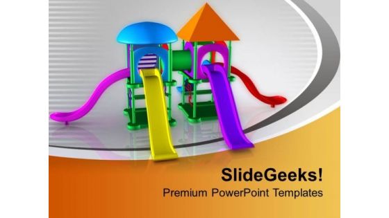 Colorful Playground Slides For Children PowerPoint Templates Ppt Backgrounds For Slides 0213