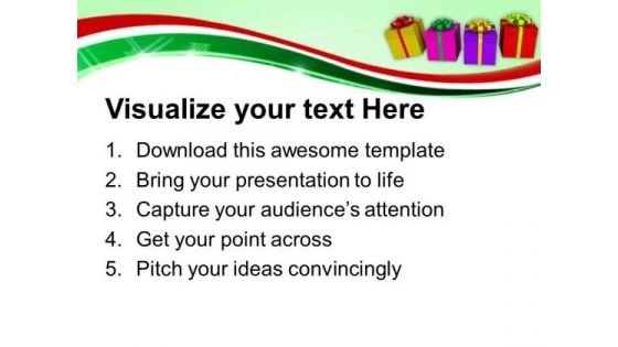 Colorful Presents For New Year Holidays PowerPoint Templates Ppt Backgrounds For Slides 1212