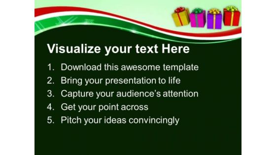 Colorful Presents For New Year Holidays PowerPoint Templates Ppt Backgrounds For Slides 1212