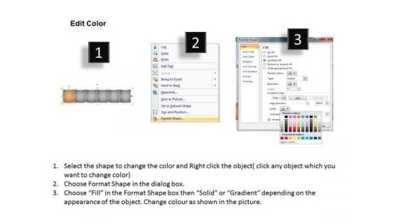 Colorful Puzzle Linear Flow Chart Manufacturing PowerPoint Slides