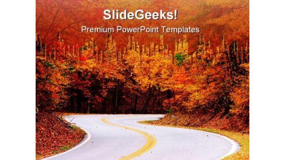 Colorful Road Nature PowerPoint Templates And PowerPoint Backgrounds 0611