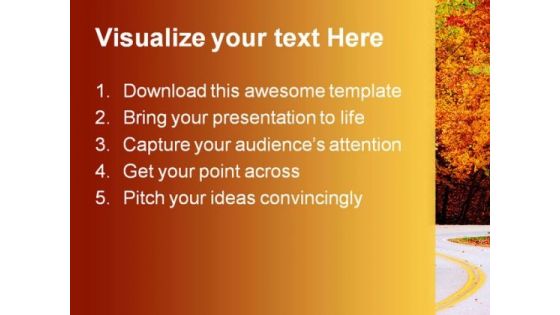 Colorful Road Nature PowerPoint Themes And PowerPoint Slides 0611