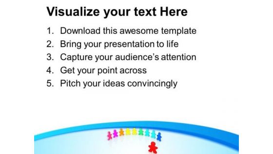Colorful Team With Leader Leadership Concept PowerPoint Templates Ppt Backgrounds For Slides 0213