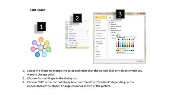 Colorful Text Boxes Demonstrating 7 Different Issues Cycle Process Diagram PowerPoint Slides