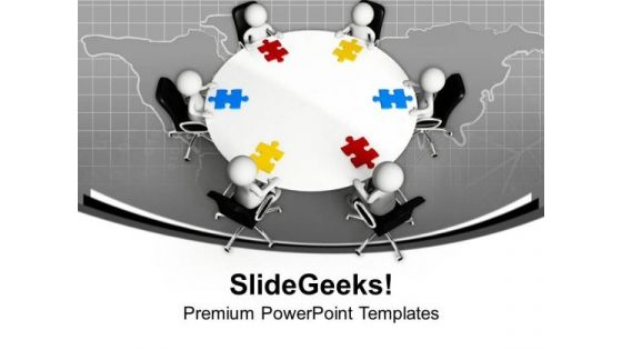 Combine All The Solution Puzzle In Team Meeting PowerPoint Templates Ppt Backgrounds For Slides 0613
