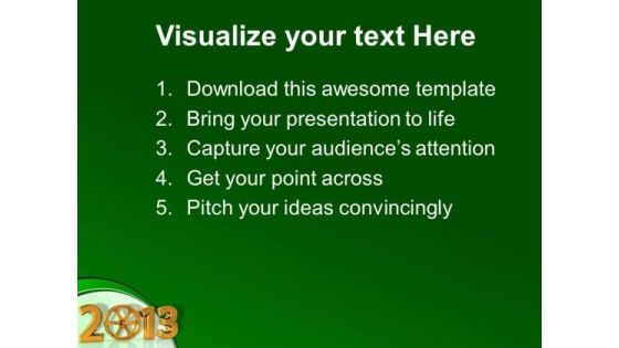 Coming Of New Year With Automobile Rim PowerPoint Templates Ppt Backgrounds For Slides 1212