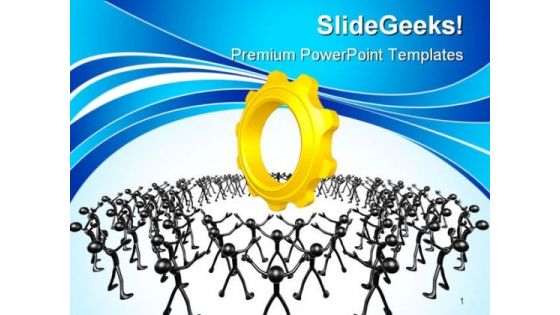 Community Gears Industrial PowerPoint Themes And PowerPoint Slides 0511