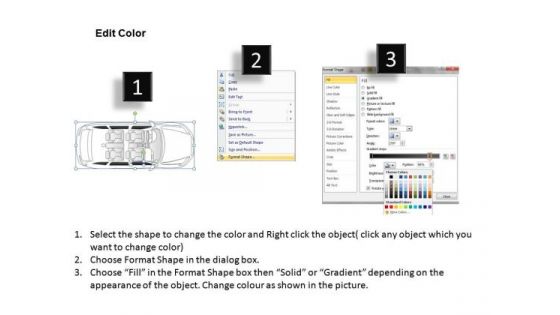 Compact 4 Door Red Car Top View PowerPoint Slides And Ppt Diagram Templates