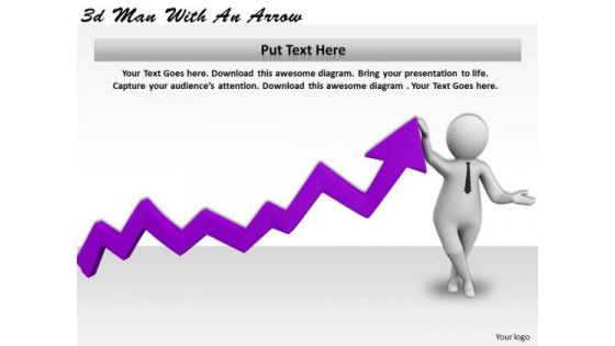 Company Business Strategy 3d Man With Arrow Character