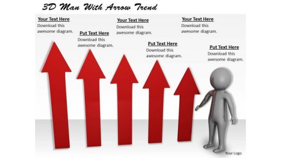 Company Business Strategy 3d Man With Arrow Trend Concept