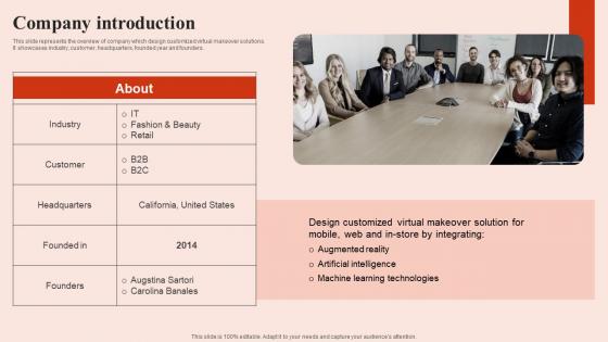 Company Introduction Beauty Brands And Retailers Company Fund Raising Portrait PDF