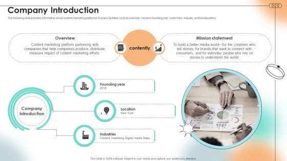 Company Introduction Content Marketing Platform Investor Funding Elevator Pitch Deck