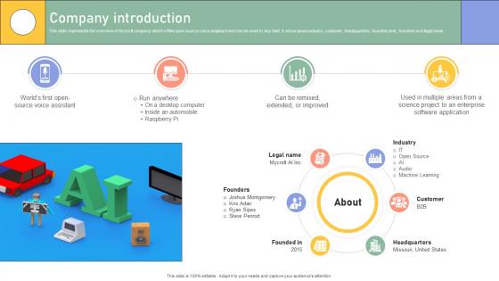 Company Introduction Enterprise Software Application Investor Funding Elevator Pitch Deck
