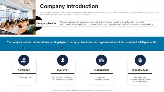 Company Introduction ICT Solutions Provider Investor Funding Elevator Pitch Deck