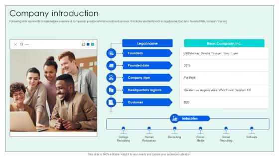 Company Introduction Investor Funding Elevator Pitch Deck For Effective Employee Hiring Company Introduction Investor Funding Elevator Pitch Deck For Effective Employee Hiring