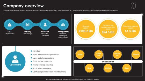 Company Overview Information Technology Services Provider Company Profile CP SS V