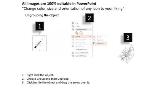 Compass Arrow On Bulb PowerPoint Templates