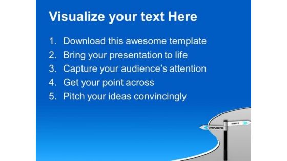 Complicated And Simple Signpost PowerPoint Templates Ppt Backgrounds For Slides 0813