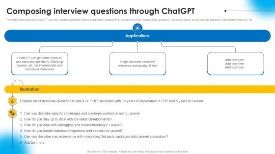 Composing Interview Questions AI Powered Recruitment Enhancing Ppt Template AI SS V