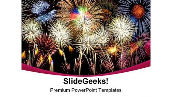 Composite Fireworks Abstract PowerPoint Template 1010