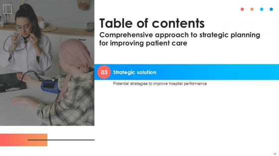 Comprehensive Approach To Strategic Planning For Improving Patient Care Ppt Slide