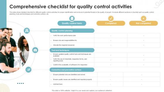Comprehensive Checklist For Quality Control Executing Quality Ppt Presentation PM SS V