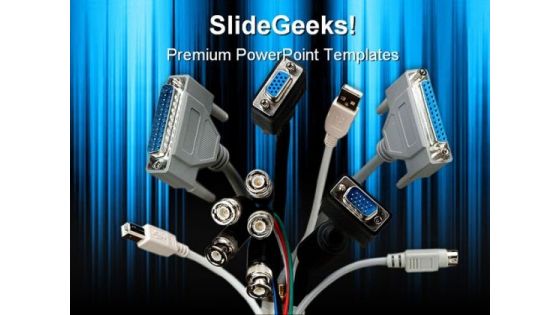 Computer Cables Technology PowerPoint Themes And PowerPoint Slides 0211