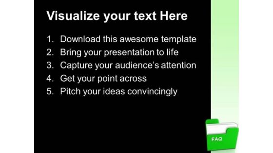 Computer Folder With Faq Internet PowerPoint Templates And PowerPoint Themes 0912