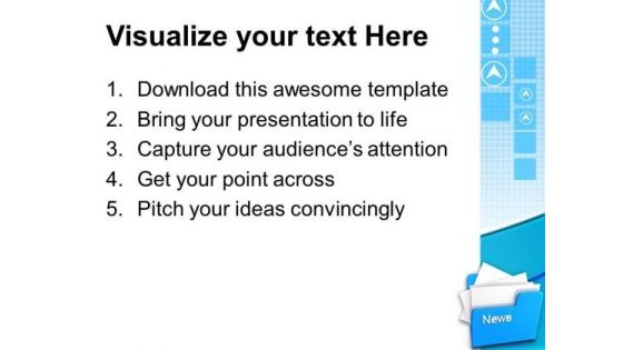 Computer Folder With News PowerPoint Templates And PowerPoint Themes 1012