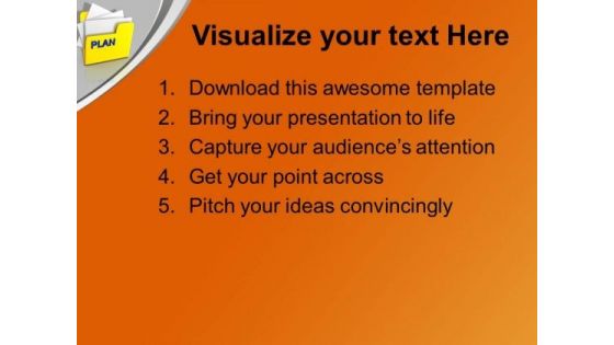 Computer Folder With Plan PowerPoint Templates Ppt Backgrounds For Slides 1212