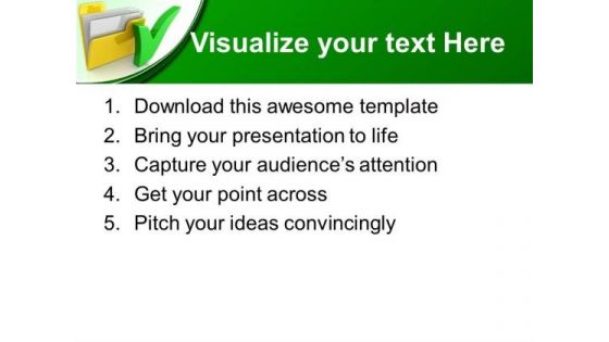 Computer Folder With Tick Mark Business PowerPoint Templates And PowerPoint Themes 0812