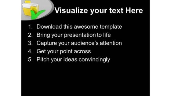 Computer Folder With Tick Mark Business PowerPoint Templates And PowerPoint Themes 1012