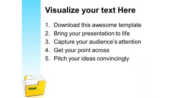 Computer Folder With Work PowerPoint Templates And PowerPoint Themes 0912